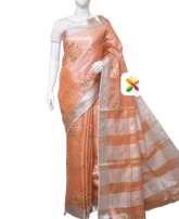 Purw Linen Tissue Saree With Embroidery SILK ZONE